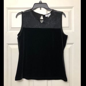 NWT - Black Velvet & Lace CK Sleeveless Top